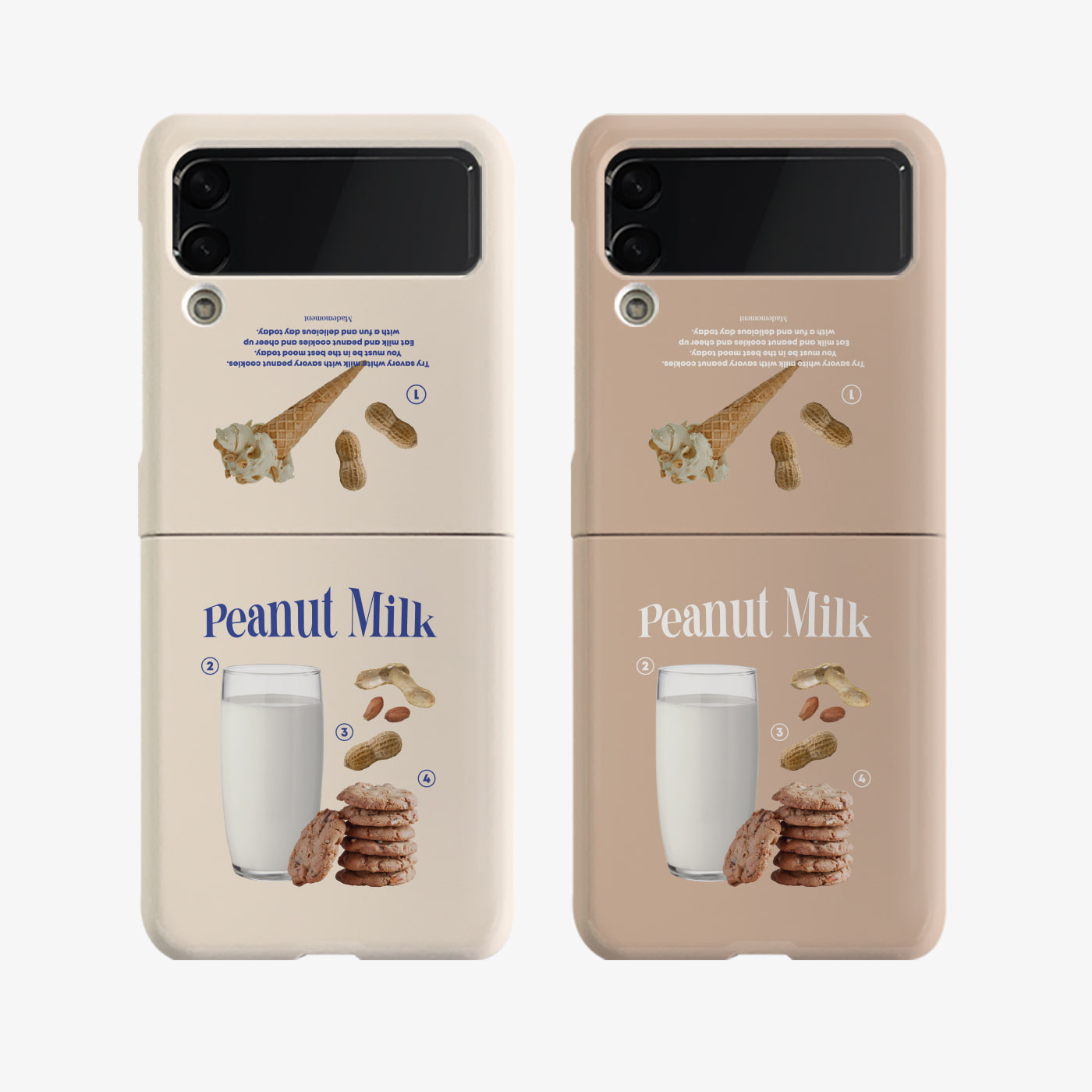피넛밀크 디자인 [제트플립 하드 폰케이스]아이폰14 13 12 미니 mini 엑스 프로 pro max 맥스 갤럭시 Z플립 핸드폰 감성