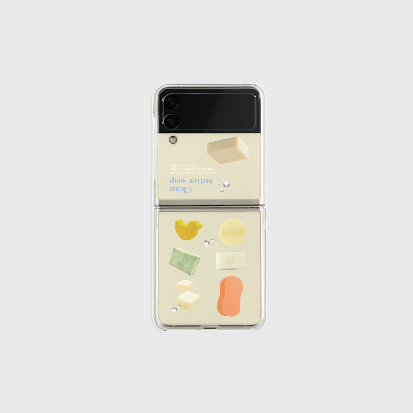 클린버터 디자인 [제트플립 클리어하드 폰케이스]아이폰14 13 12 미니 mini 엑스 프로 pro max 맥스 갤럭시 Z플립 스마트 변색없는 젤리 감성
