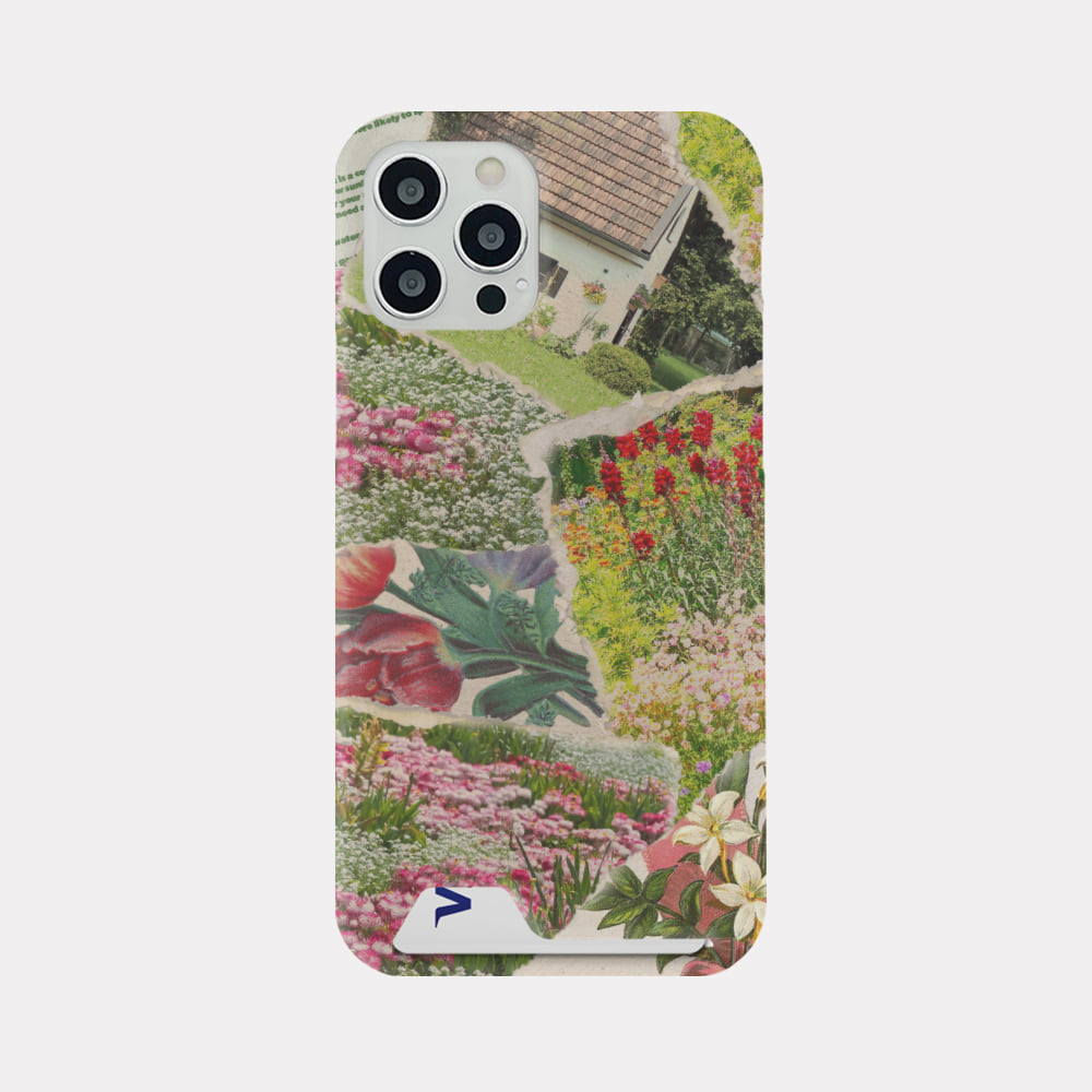 collage garden 디자인 [카드수납 폰케이스]아이폰14 13 12 미니 mini 엑스 프로 pro max 맥스 갤럭시 Z플립 핸드폰 감성