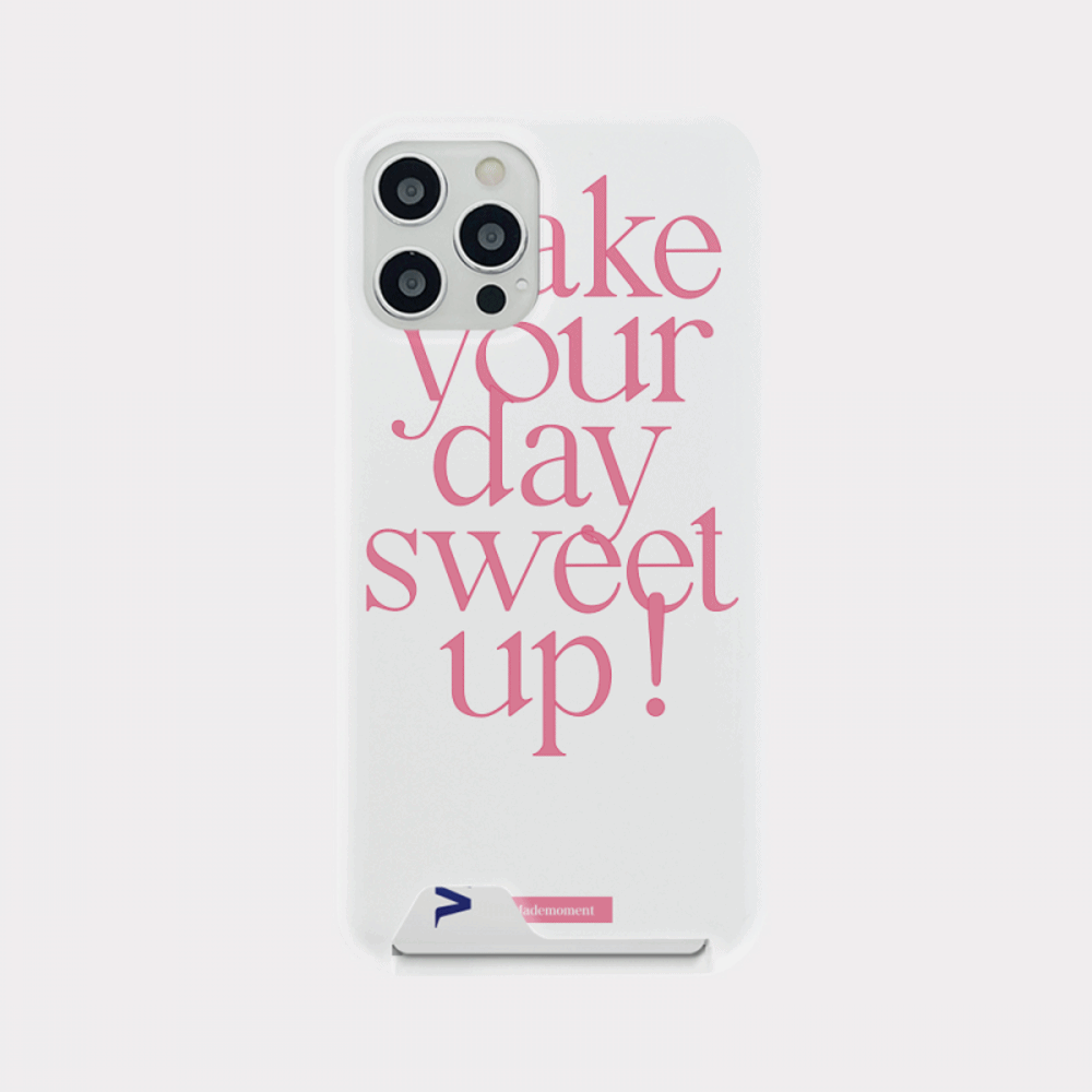 sweet up 레터링 디자인 [카드수납 폰케이스]아이폰14 13 12 미니 mini 엑스 프로 pro max 맥스 갤럭시 Z플립 핸드폰 감성