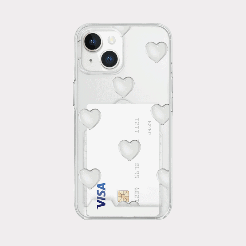 pure love 패턴 디자인 [투명 카드수납 폰케이스]아이폰14 13 12 미니 mini 엑스 프로 pro max 맥스 갤럭시 Z플립 스마트 변색없는 젤리 감성