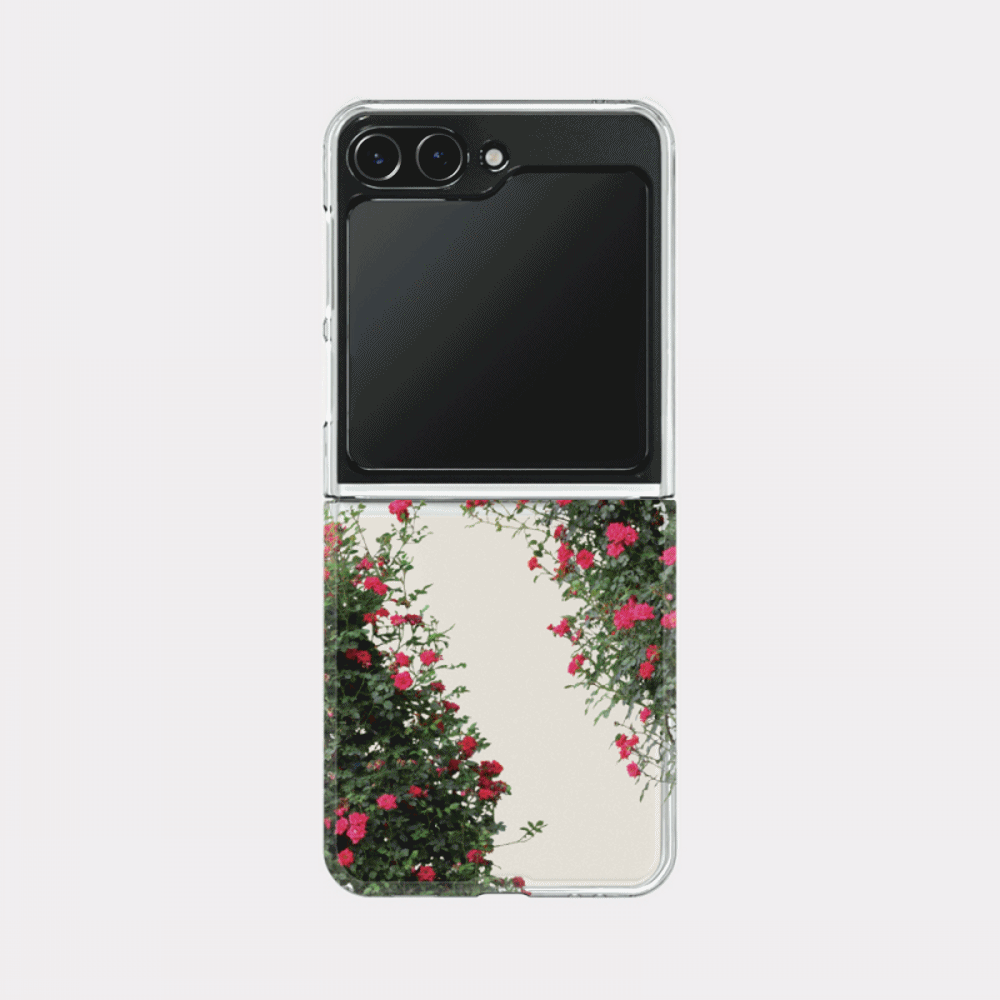 summer rose 디자인 [제트플립 클리어하드 폰케이스]아이폰14 13 12 미니 mini 엑스 프로 pro max 맥스 갤럭시 Z플립 스마트 변색없는 젤리 감성