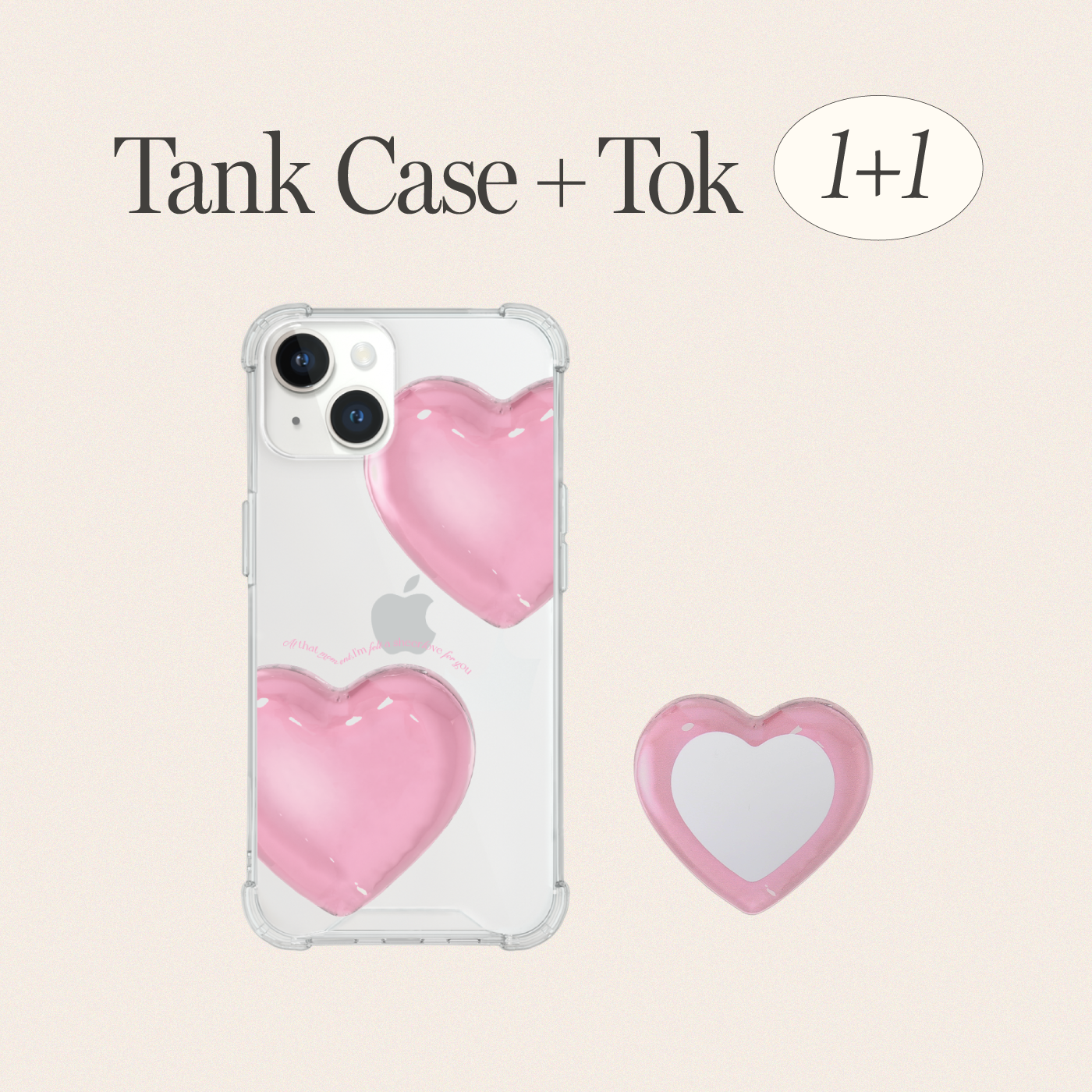 [1+1] pure love 탱크 폰케이스(pink)+pure heart pink 미러 스마트톡
