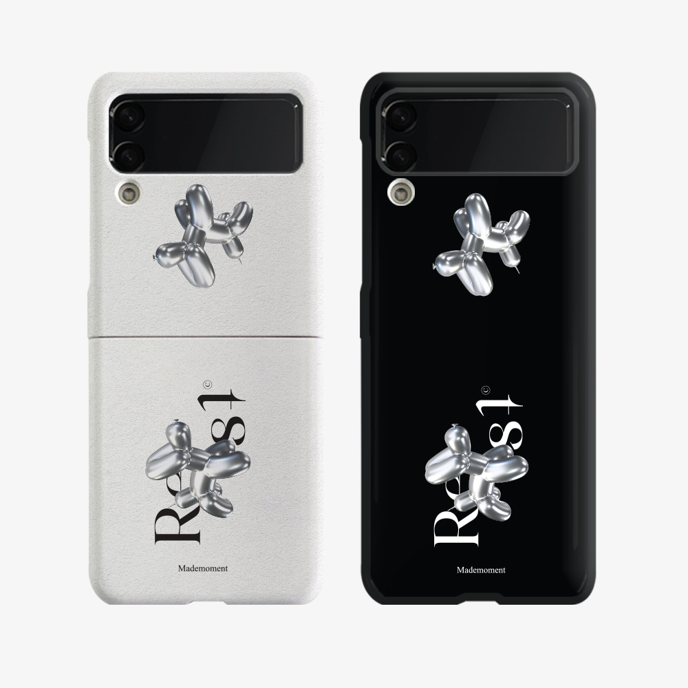 레스트벌룬 레터링 디자인 [제트플립 하드 폰케이스]아이폰14 13 12 미니 mini 엑스 프로 pro max 맥스 갤럭시 Z플립 핸드폰 감성