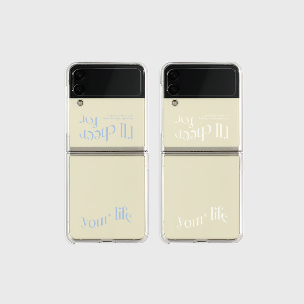 컬러 유얼 라이프 레터링 디자인 [제트플립 클리어하드 폰케이스]아이폰14 13 12 미니 mini 엑스 프로 pro max 맥스 갤럭시 Z플립 스마트 변색없는 젤리 감성
