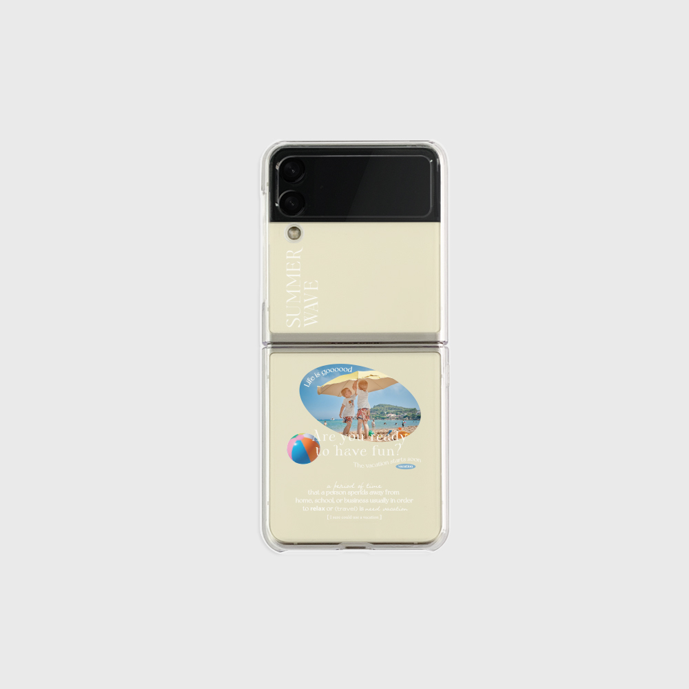 썸머웨이브 디자인 [제트플립 클리어하드 폰케이스]아이폰14 13 12 미니 mini 엑스 프로 pro max 맥스 갤럭시 Z플립 스마트 변색없는 젤리 감성