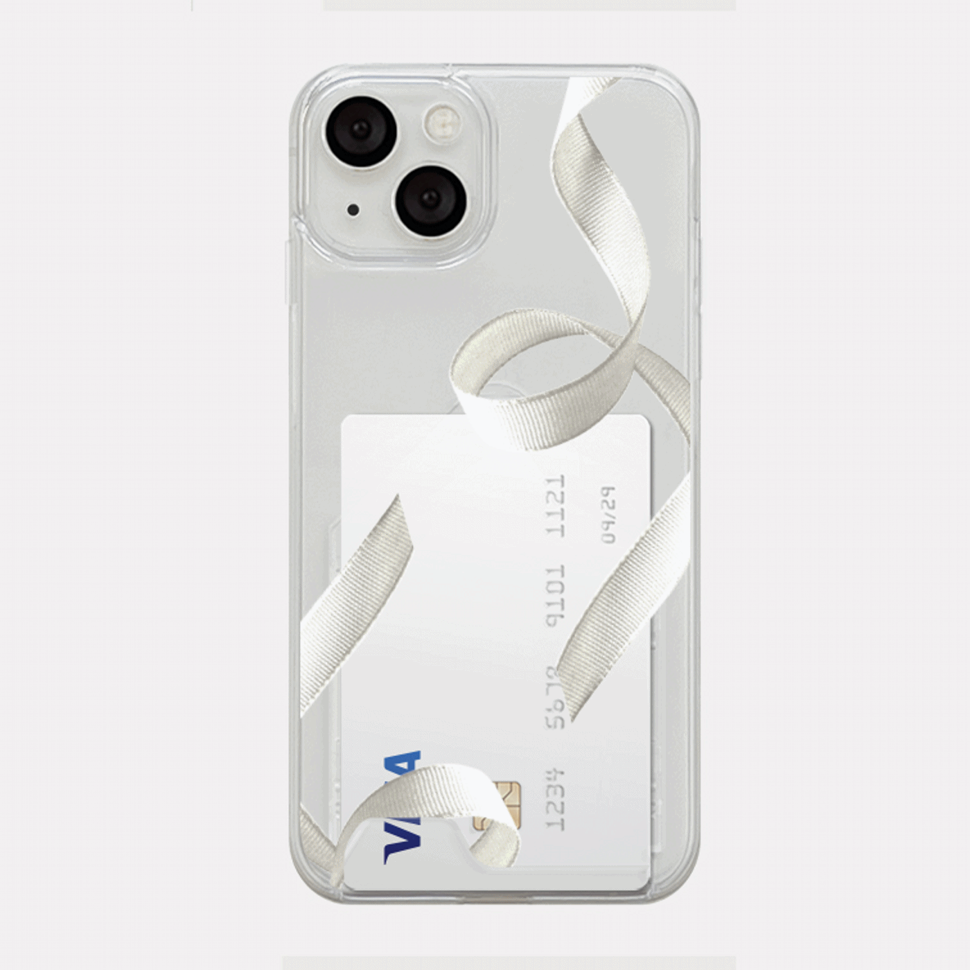 드롭 리본 디자인 [투명 카드수납 폰케이스]아이폰14 13 12 미니 mini 엑스 프로 pro max 맥스 갤럭시 Z플립 스마트 변색없는 젤리 감성