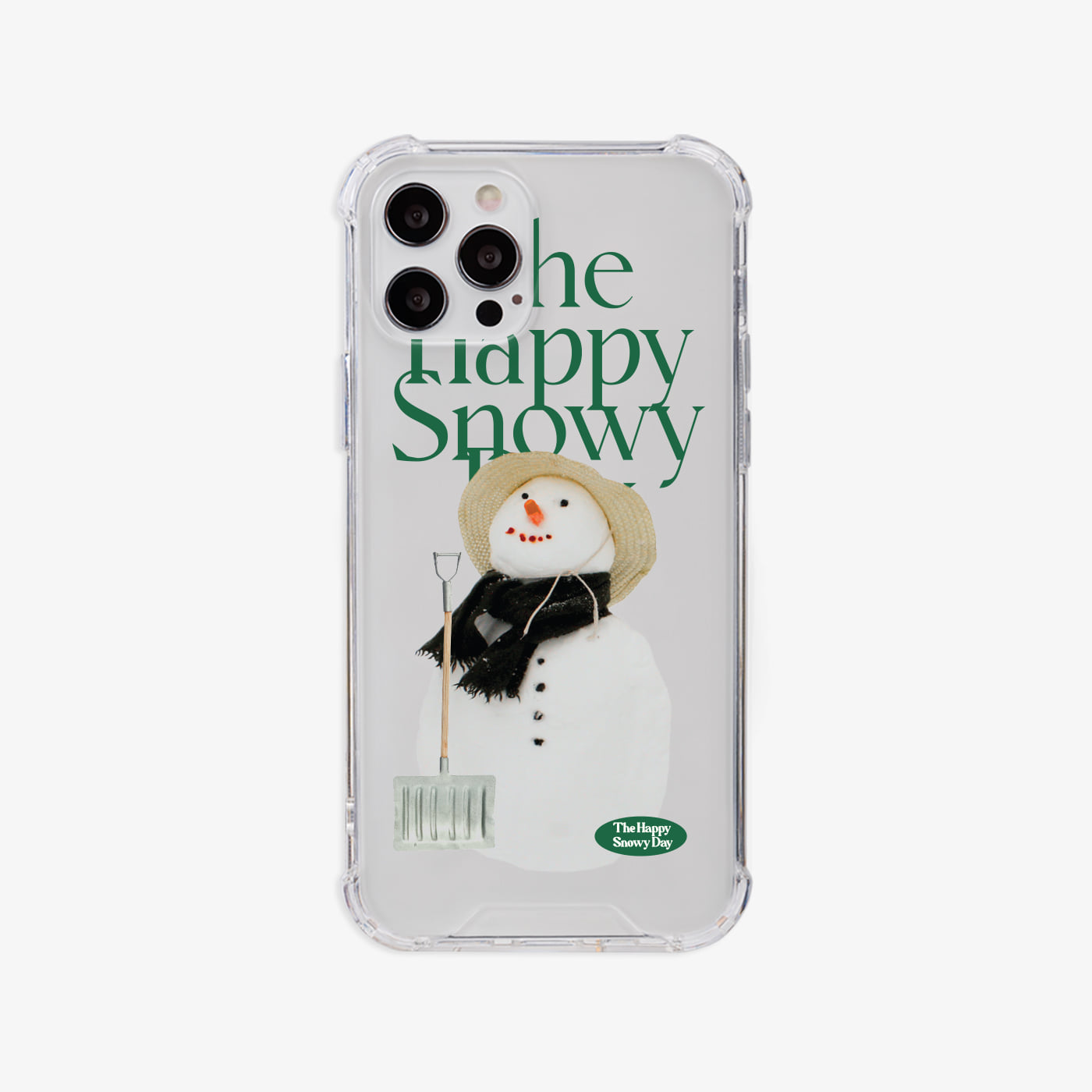 happy snowy 레터링 디자인 [탱크투명 폰케이스]아이폰14 13 12 미니 mini 엑스 프로 pro max 맥스 갤럭시 Z플립 스마트 변색없는 젤리 감성