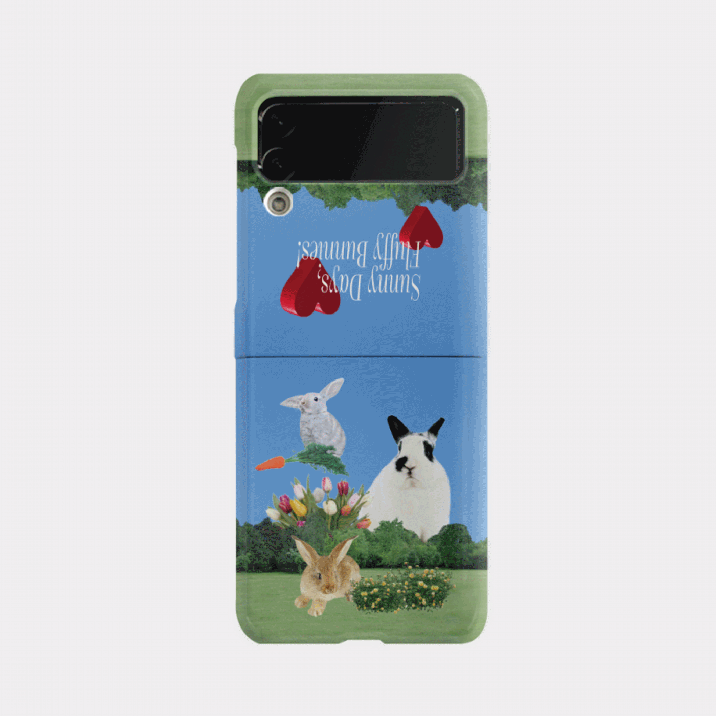 fluffy bunnies 디자인 [제트플립 하드 폰케이스]아이폰14 13 12 미니 mini 엑스 프로 pro max 맥스 갤럭시 Z플립 핸드폰 감성