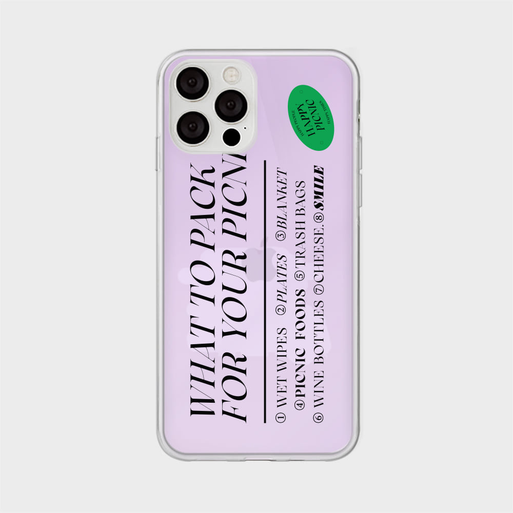 picnic list 레터링 디자인 [글로시미러 폰케이스]아이폰14 13 12 미니 mini 엑스 프로 pro max 맥스 갤럭시 Z플립 스마트 변색없는 젤리 감성