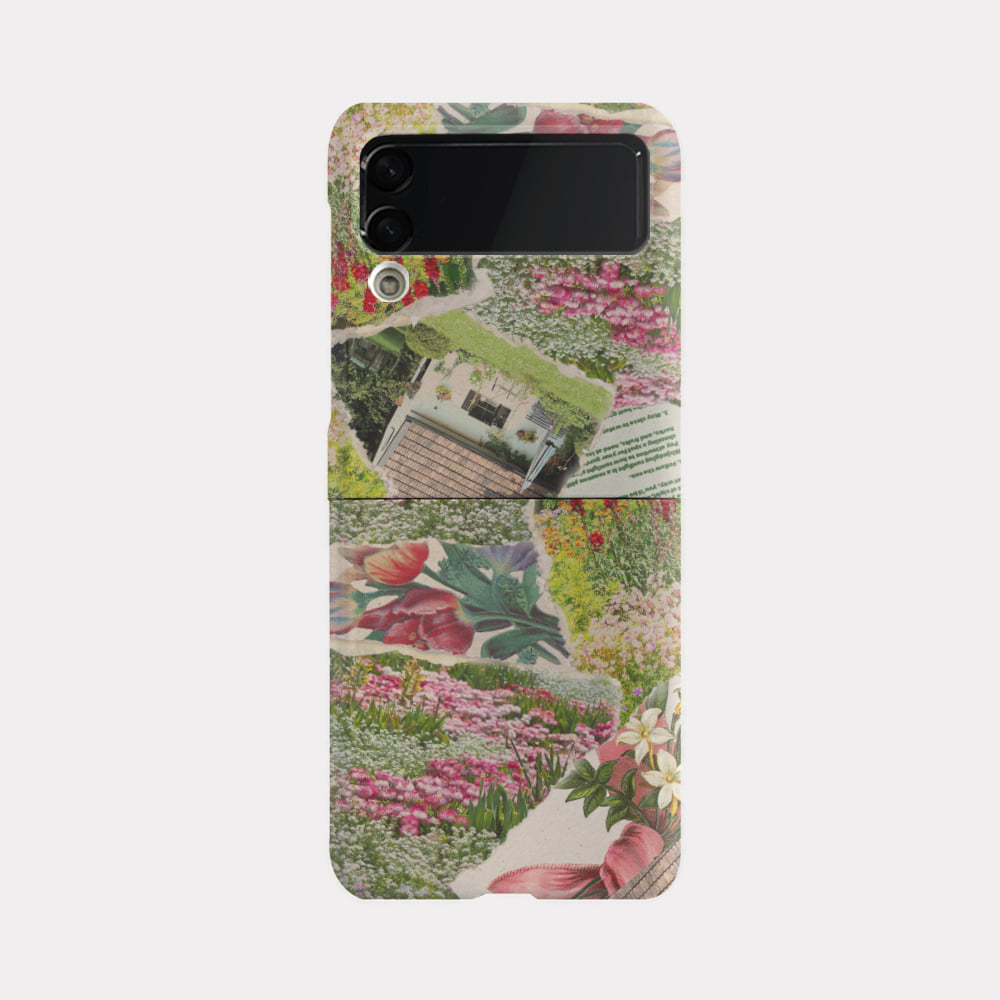 collage garden 디자인 [제트플립 하드 폰케이스]아이폰14 13 12 미니 mini 엑스 프로 pro max 맥스 갤럭시 Z플립 핸드폰 감성