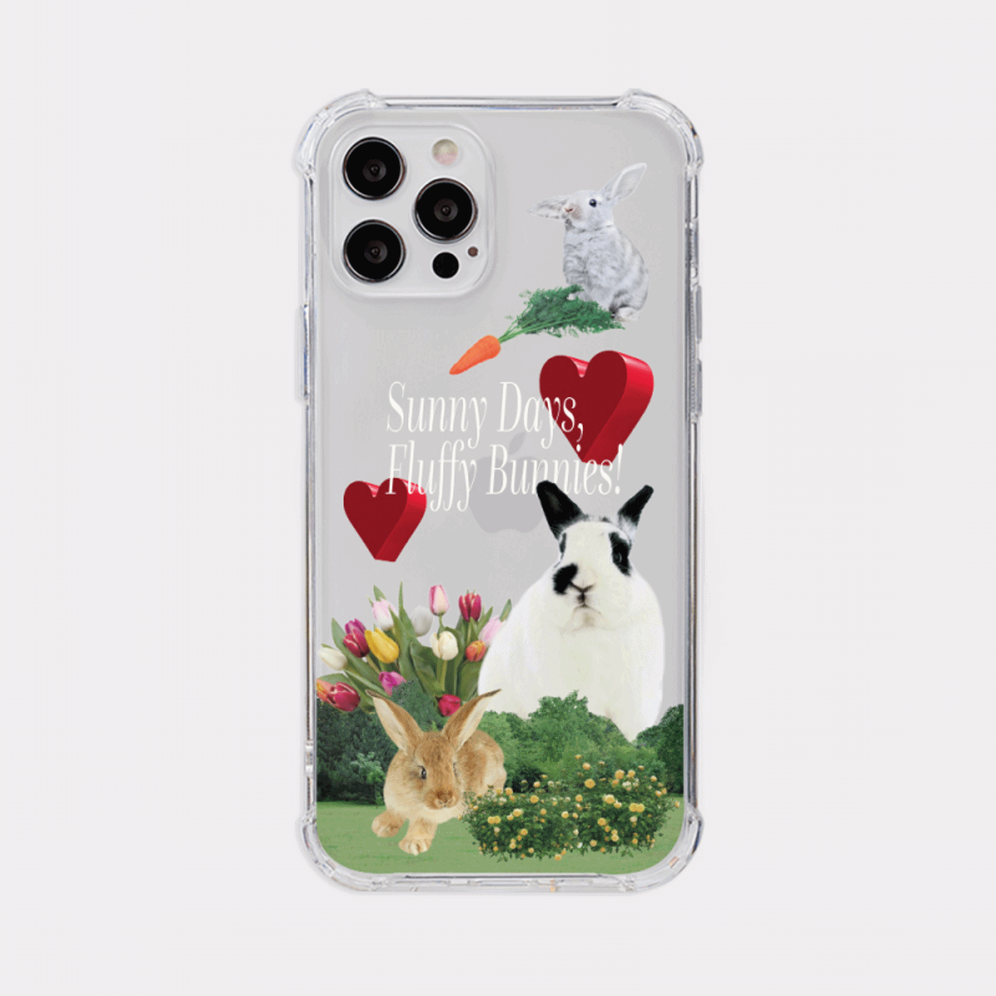 fluffy bunnies 디자인 [탱크투명 폰케이스]아이폰14 13 12 미니 mini 엑스 프로 pro max 맥스 갤럭시 Z플립 스마트 변색없는 젤리 감성